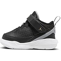 Nike Jordan Max Aura 5 Baby/Toddler Shoes (DZ4355-017, Black/White/Wolf Grey/Metallic Gold) Size 4