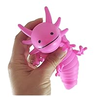 1 Pink Axolotl Fidget - Large Wiggle Articulated Jointed Moving Axolotyl Toy - Unique Gift, Lover, Decoration (1 Pink)
