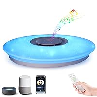 Upgrade WiFi Music Ceiling Light with Bluetooth Speaker and Remote Control, 15 inch Dimmable Ceiling lamp Compatible with Alexa and Google Home 36W RGB Family Party Lights for Bedroom Living Room