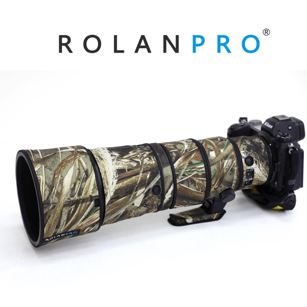 ROLANPRO Waterproof Lens Camouflage Coat for Nikon Z 600mm F6.3 VR S Rain Cover Lens Protective Sleeve Guns Case Clothing (#9 Grass Waterproof)