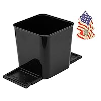 Car Trash Can Leakproof Mini Auto Organizers Storage Bin Container for Cars & Trucks with Stability Wings Medium 2 Liters Capacity Black