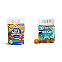 OLLY Kids Multivitamin Gummy Worms 70 Count and Chillax Magnesium Gummies 50 Count Bundle