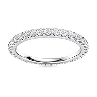 3mm Round Moissanite Diamond 925 Silver Full Eternity Wedding Ring Women Jewellery