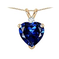 8mm Heart Shape Solid 10k Gold Classic Heart Pendant Necklace