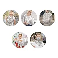Nuby 5 in 1 Nursing Cover: Multipurpose Soft and Stretchy Cover for Mom and Baby: Colors May Vary, 26’’ x 27’’ / 66.04 cm x 68.58cm