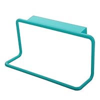 Over Door Towel Rail Hanger Kitchen Cabinet Cupboard Draw Hand Holder - Blue Plastic Towel Rack, Easy to Use and Clean, Free Punch