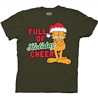 Ripple Junction Garfield Full of Holiday Cheer Cartoon Adult T-Shirt Officially Licensed