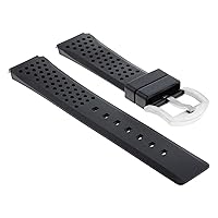 Ewatchparts 18MM RUBBER DIVER WATCH BAND STRAP COMPATIBLE WITH TAG HEUER CARRERA FORMULA F1 WATCH BLACK