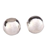 200pcs 6mm (0.24 Inch) Smooth Silver Loose Round Spacer Beads (Large Hole-2.5mm) for Jewelry Craft Making CF88-6