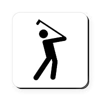 Square Coaster (Set of 4) Golf Stroke Swing Traffic Symbol
