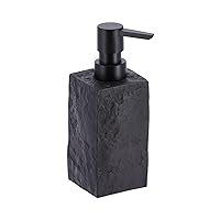 Bath Square Resin Hand Soap & Lotion Dispenser Stone Effect 9 FL OZ Black