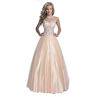 Karishma Special Occasion and Formal Evening Gown Prom Dress Style 16243 Size 8 Nude
