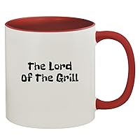 The Lord Of The Grill - 11oz Ceramic Colored Inside & Handle Coffee Mug, Red