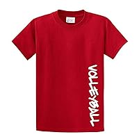 Volleyball Short Sleeve T-Shirt Volleyball in White-Red-XXL