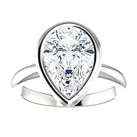 3.50 CT Pear Colorless Moissanite Engagement Ring for Women/Her, Wedding Bridal Ring Sets, Eternity Sterling Silver Solid Gold Diamond Solitaire 4-Prong Set for Her