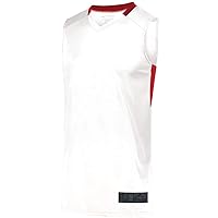 Augusta Youth Step-Back Basketball JerseyWhite/Red Large
