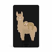 Sloth Laying Llama USB Flash Drive Credit Card Design Memory Stick U Disk Thumb Business Gift 32G