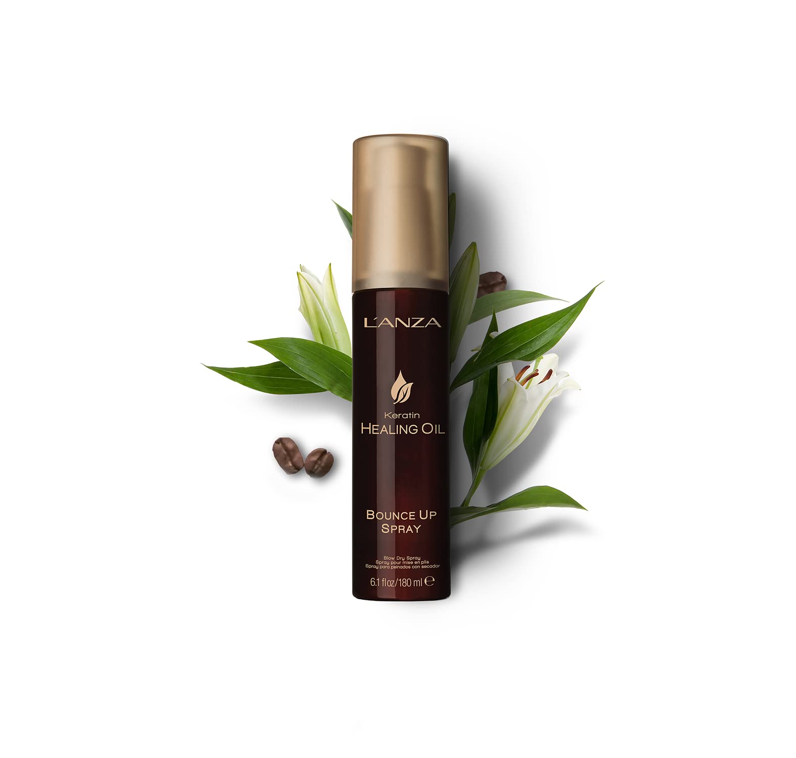 L'ANZA Keratin Healing Oil Hair Spray, Boosts Volume and Shine, With a Weightless Formula, For an Extra Push of Plump, Body & Bounce