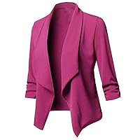 Womens Lapel Button Blazers Casual Long Sleeve Open Front Blazer Jackets Lightweight Work Business Tops Work Suit