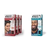 Just For Men Easy Comb-In Color Mens Hair Dye, Easy No Mix Application with Comb Applicator & Mustache & Beard, Beard Dye with Brush Included - Rich Dark Brown, M-47, Pack of 1