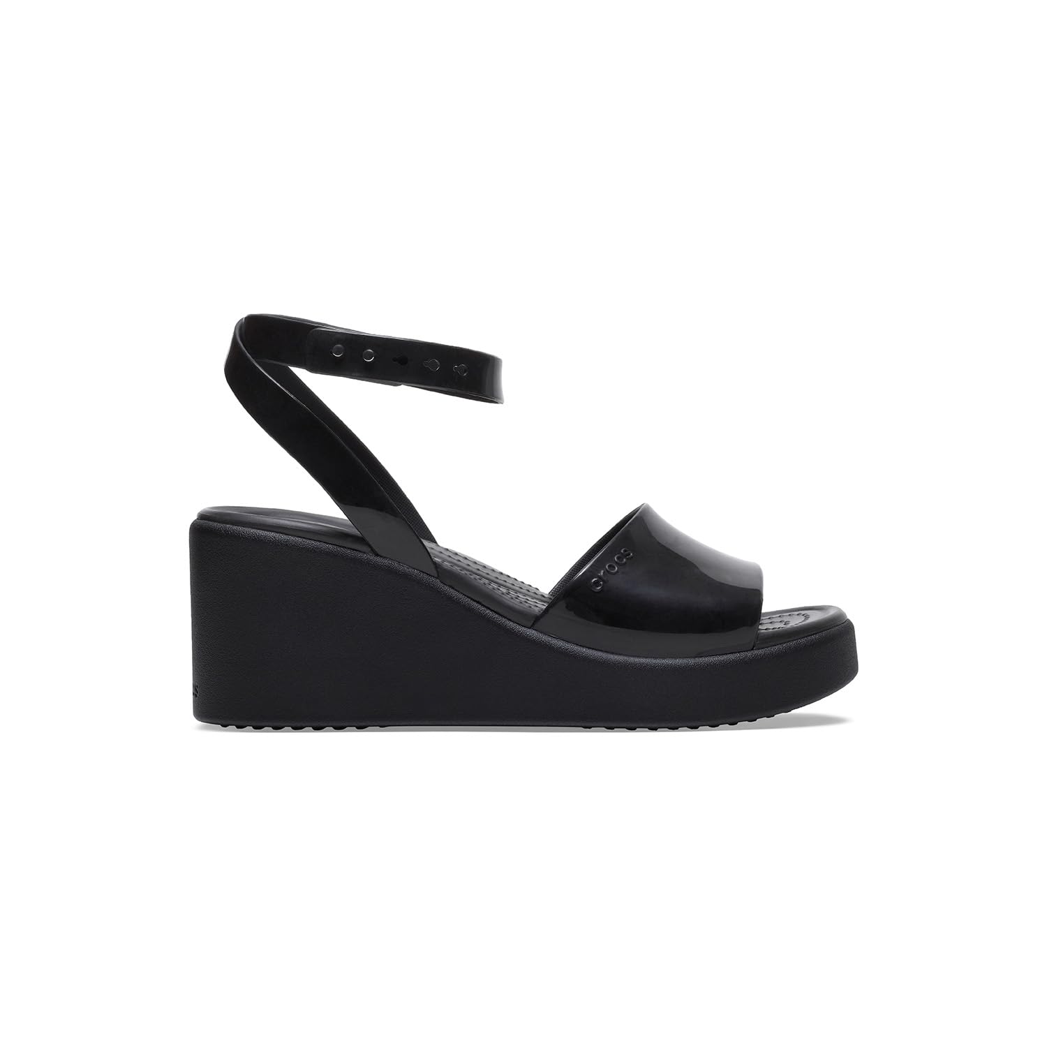 Crocs Brooklyn Ankle Strap Wedges for Women - Thermoplastic Upper - Thermoplastic Lining and Footbed