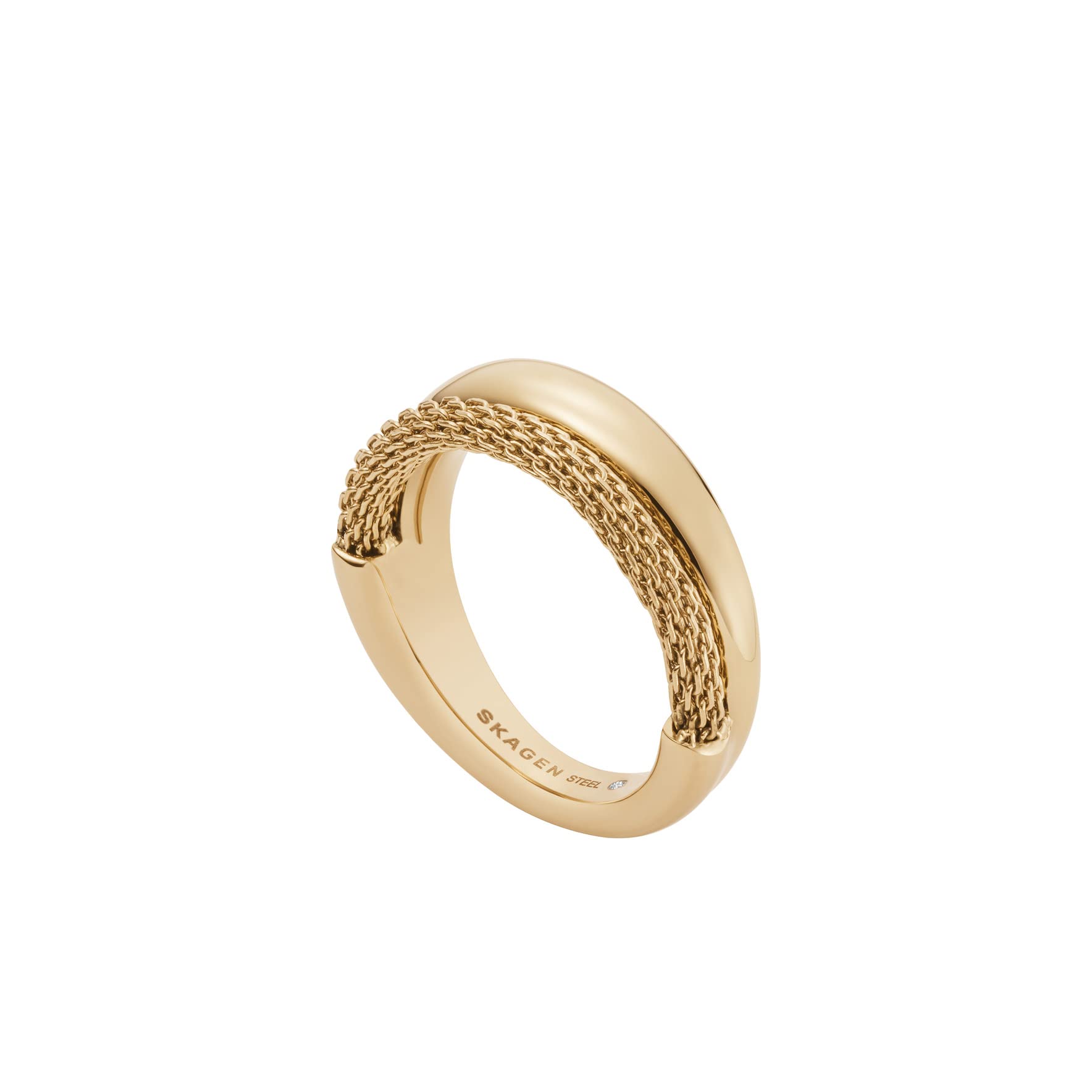 Skagen Women's Merete Gold-Tone Stainless Steel Stack Ring, Size 9 (Model: SKJ1601710)
