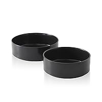 Stone Lain Celina Stoneware Bowl Set, 2-Piece Round Serving Bowls, Black
