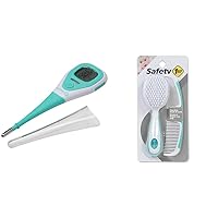 Safety 1st Rapid Read 3-in-1 Thermometer, Aqua, One Size & Easy Grip Brush and Comb, Colors May Vary