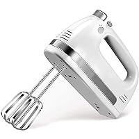 5-Speed Electric Hand Mixer Storage Case, Brushed Stainless, Traditional and Wire Beaters, Whisk (Color : White)