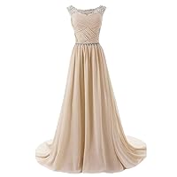 Beaded Straps Bridesmaid Dress with Sparkling Embellished Waist