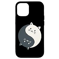iPhone 12/12 Pro Yin and yang white cat Chinese philosophical opposit Case