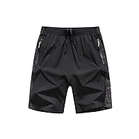 Men's Summer Plus Size Shorts Quick-Drying Breathable Breeches Bermuda Men's Zipper Pocket Shorts