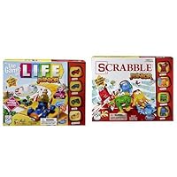 The Game of Life Junior Game and Scrabble Junior Game Bundle