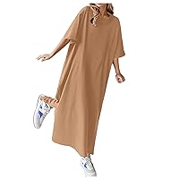 T Shirt Dresses for Women 2024,Loose Casual Solid Color Short Sleeved T Shirt Dress Womens Dresses Long Sleeve