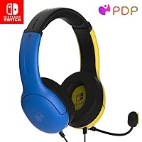 PDP Gaming LVL40 Stereo Headset with Mic for Nintendo Switch/Lite/OLED/PC - Noise Cancelling Microphone, Lightweight, Soft Comfort On Ear Headphones (Fortnite Wildcat Yellow & Blue)