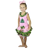 Petitebella I Love Xmas Tree Shirt Pink Camouflage Petal Skirt Set Nb-8y
