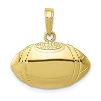 10k Gold Football Profile Pendant Necklace Measures 20x20.5mm Wide Jewelry for Women