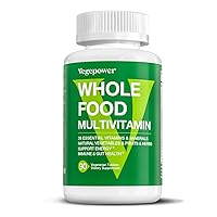 Whole Food Multivitamin for Men Women - with 65+ Vitamins, Minerals, Organic Nature Powder & Extracts - Whole Food Supplement for Energy, GUT, immune Health - All Natural, Non-GMO 90 Vegan tablets