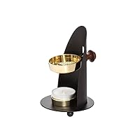 Adjustable Incense Burner with Wooden Handle Iron Incense Stand Incense Burner Black Operating Mode tealight 1526