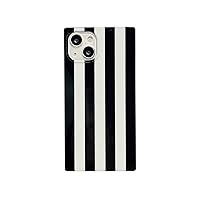 Square Black White Striped Case Compatible with iPhone 14 Pro Max Classic Luxury Zebra Lines Stripe Print Slim Flexible Trunk Box Soft Phone Cover Casing for iPhone 14promax 6.7 inch