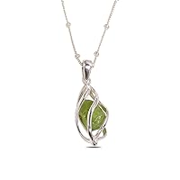 Cute Raw Gemstone Necklace Locket Cages in Bright Silver for DIY Necklace Jewelry 925 Sterling Silver Cage Pendant