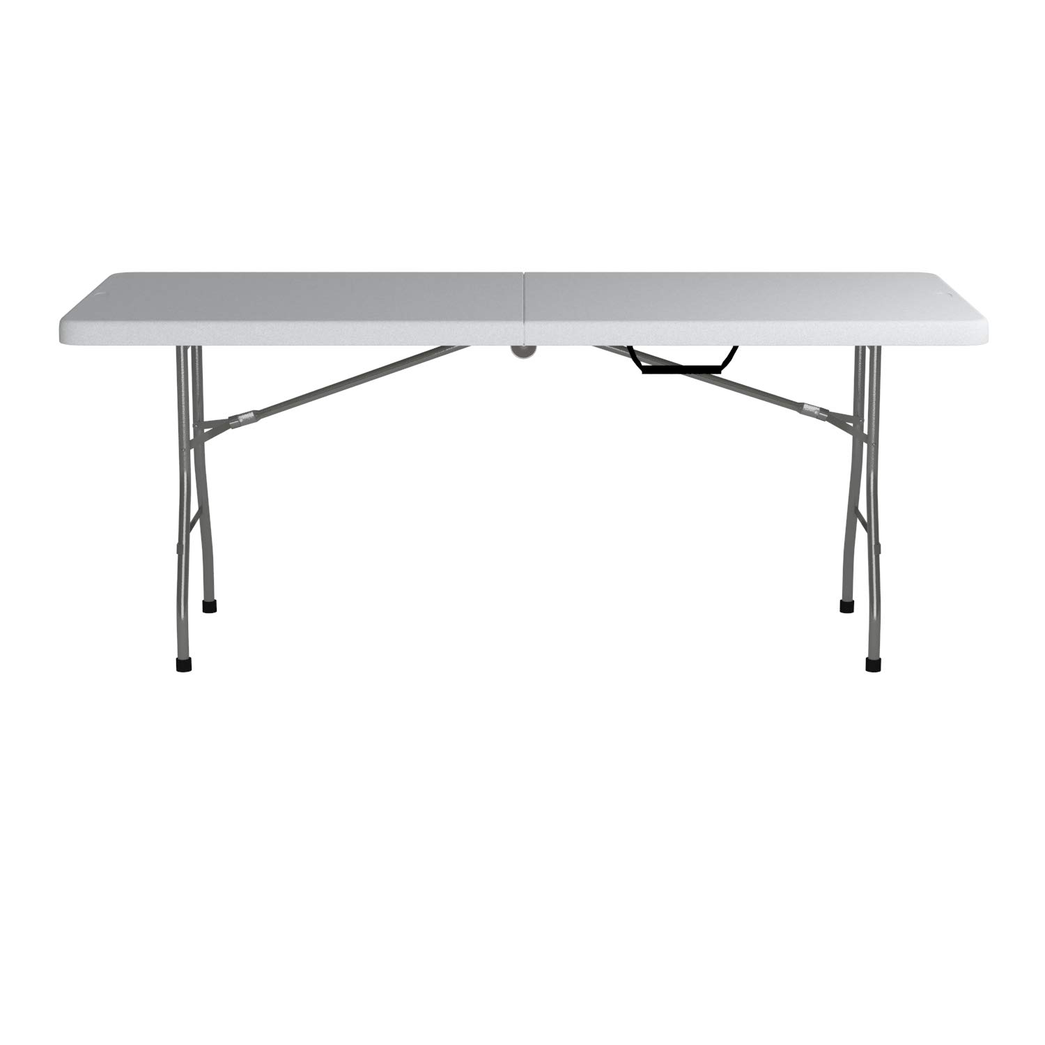 Office Star Resin Rectangle Center-Folding Portable Table for Picnics, Camping, and Tailgating, 6 Feet