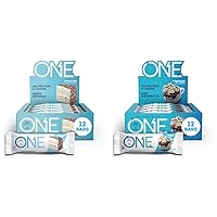 ONE Protein Bars, Birthday Cake and Marshmallow Hot Cocoa, Gluten Free Protein Bars with 20g Protein, 12 Count