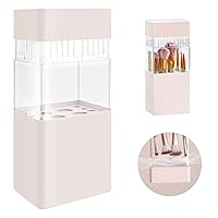 Make-Up Brush Holder,Brush Drying and Storage Box with Lid, Acrylic Makeup Brush Air Drying Rack Holder Cosmetic Brush Organizer, Waterproof Dustproof Container 12 Holes for Different Brush