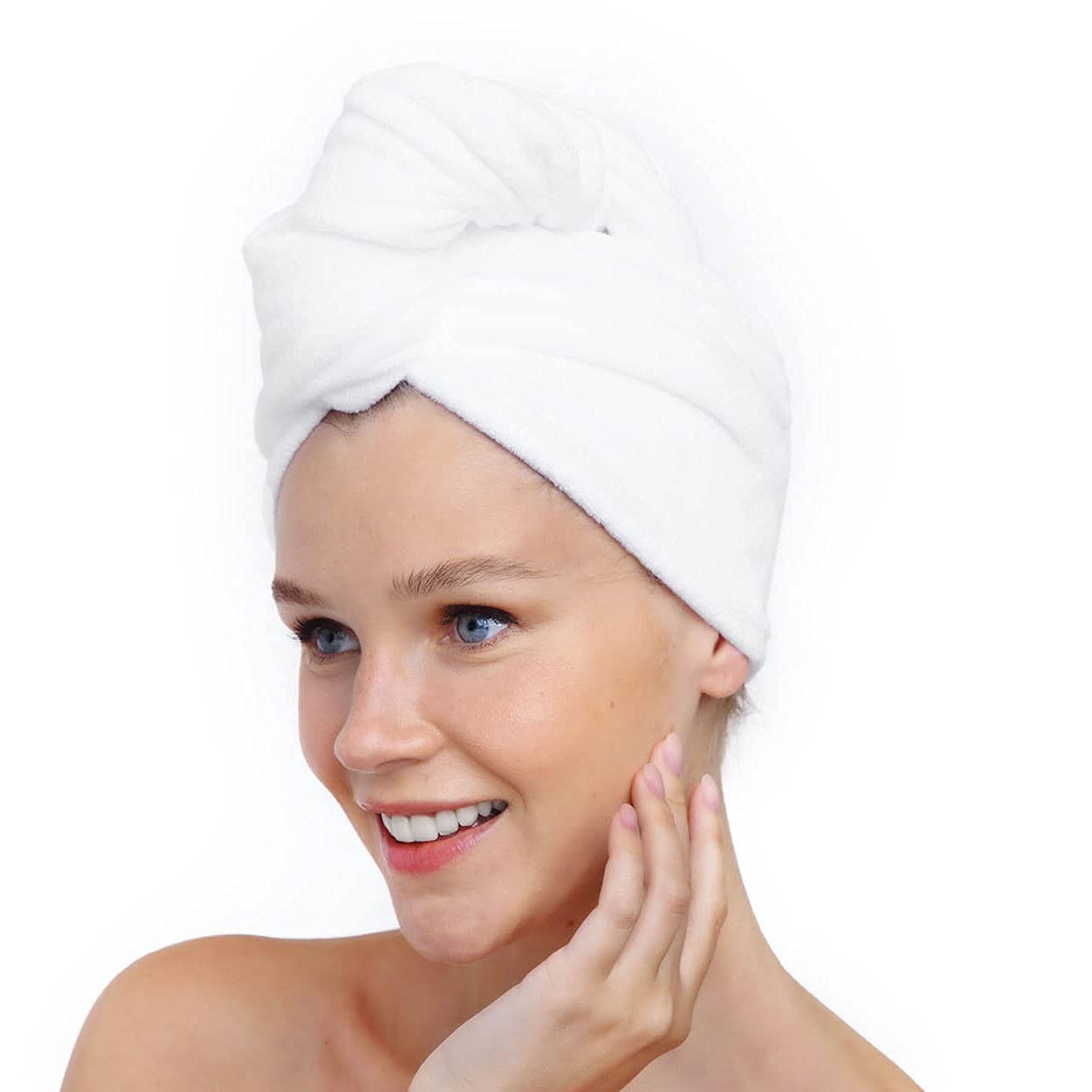 Kitsch Microfiber Hair Towel Wrap | Hair Turban for Drying Wet Hair Easy Twist Hair Towels | Cleanse Bundle (Blush | Micro Dot | White)