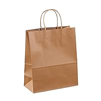 Kraft Bags, 100 Pcs Kraft Paper Bags with Handles Brown Paper Bags Great for Christmas Birthday Graduations Baby Showers Thanksgiving Halloween Easter Mother's Day Hanukkah-16-6x3x8in