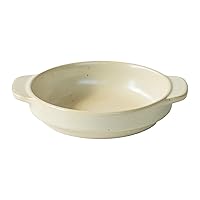 Banko Ware Au Gratin Dish, Small, For One Person Capacity: 9.5 fl oz (270 ml), Heat Resistant, Ceramic, Oven Safe, Direct Fire, Microwave Safe, Dishwasher Safe, Stackable, Beige, Made in Japan