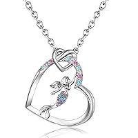 Unicorn Design Silver Colorful Sterling Silver Quirky Stylish Necklace for Women & Girls