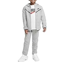 Nike Boy's Sportswear Tech Fleece Hoodie and Pants Set (Toddler/Little Kids) Dark Grey Heather 6 Little Kid