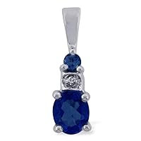 Carillon Stunning Synthetic Tanzanite Natural Gemstone Oval Shape Pendant 925 Sterling Silver Jewelry